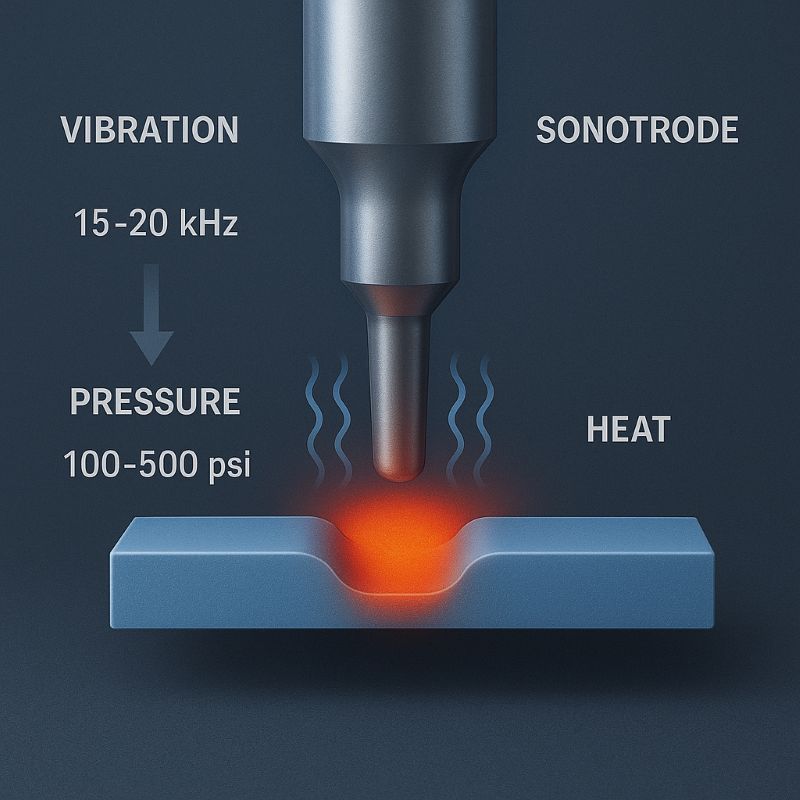 High resolution realistic depiction of ultrasonic welding principles