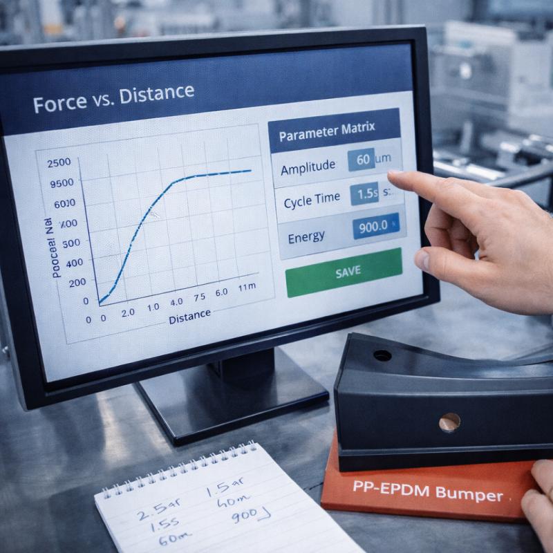 Engineers optimize the ultrasonic punching parameter interface