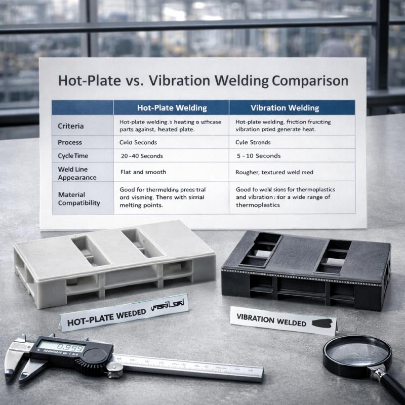 Comparison table of welding technology with sample display table