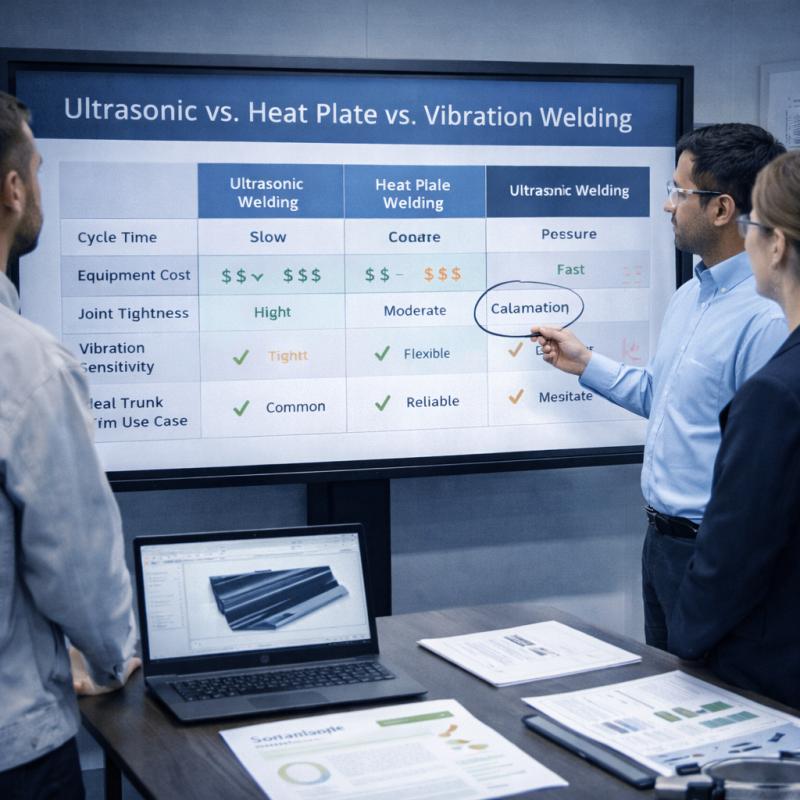 The team made decisions and discussed the comparison chart of welding technology