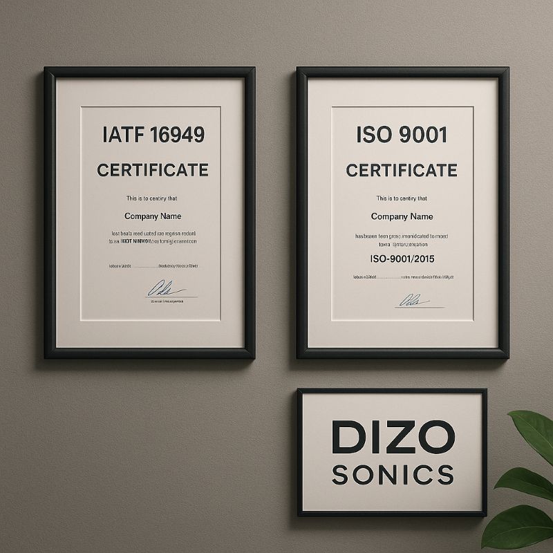 IATF 16949 and ISO 9001 certification showcase