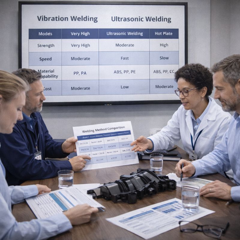 Data comparison of vibration welding with other welding methods
